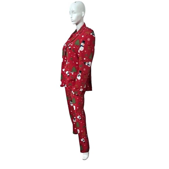 OppoSuits Ugly Christmas Suit Men 46 Blazer Pants Tie Snowman Tree Reindeer EUC - Picture 4 of 6
